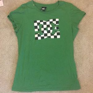 DC green  juniors XL runs small tee shirt